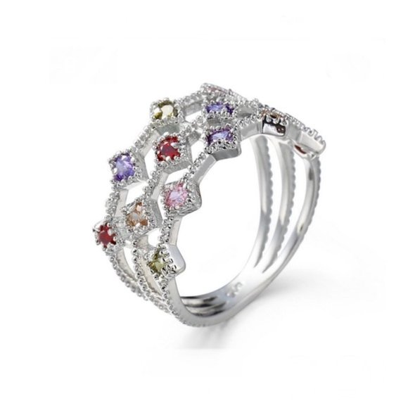 Jewelry - Multi Gemstone 925 Sterling Silver Ring